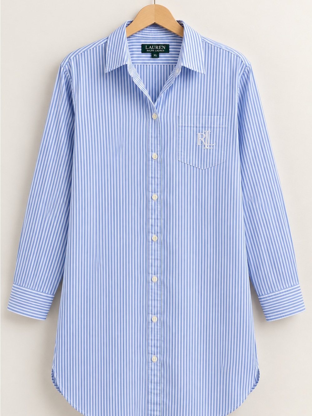 Lauren Ralph Lauren Blue Stripe Long-Sleeve pajama XL